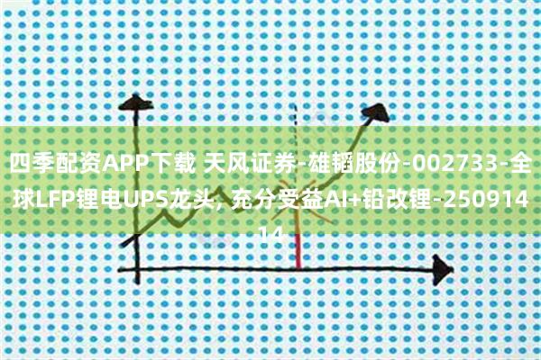 四季配资APP下载 天风证券-雄韬股份-002733-全球LFP锂电UPS龙头, 充分受益AI+铅改锂-250914