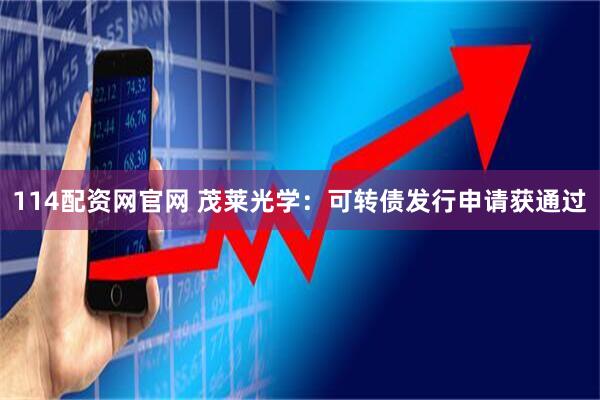 114配资网官网 茂莱光学：可转债发行申请获通过